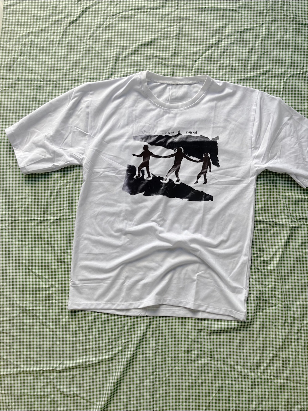 Gildan White Short Sleeve Tee with Black Silhouette Crew Graphic